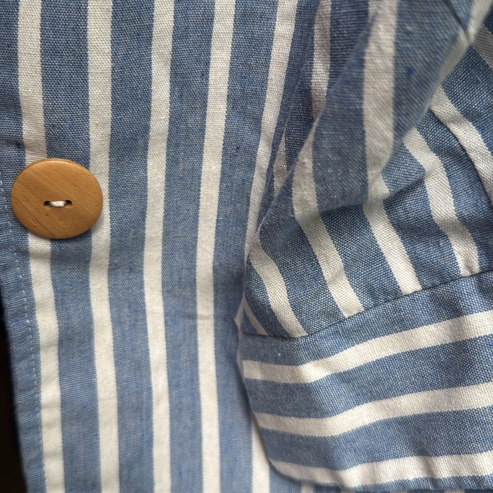 Lulus Halladay Light Blue Striped Blazer - Size M - Picture 5 of 5